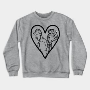 Valentine for Distracted Boyfriend Meme and Girlfriend Outline Crewneck Sweatshirt